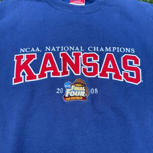 Champion Blue Kansas 2008 NCAA National Champions Crewneck Sweater, Size S - Picture 3 of 6